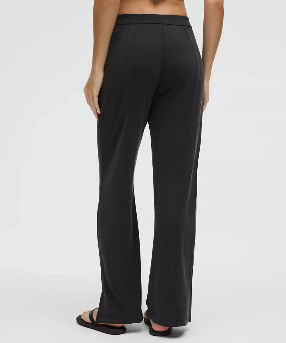 Lululemon Softstreme High Rise Wide Leg Pique Pant Black Large NWT